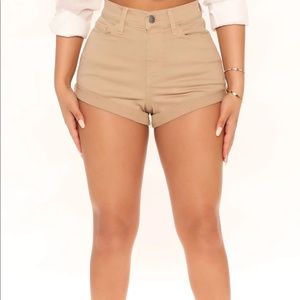 Cheeky tan denim shorts size 3